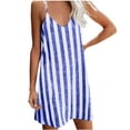 thumbnail image 3 of LIBRCLO Dresses for Women V Neck Sleeveless Striped Sundress Fashion Casual Loose Summer Mini Clothes, 3 of 4