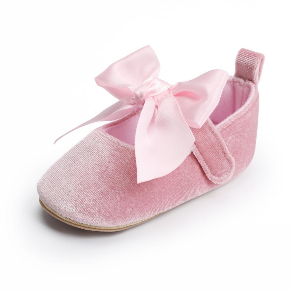 Baby Girls Mary Jane Flats Shoes Toddler Soft-sole Cotton Lovely Butterfly-knot Anti-Slip Rubber Sole Infant Toddler Princess Wedding Dress Shoes 0-18Months - image 4 of 7