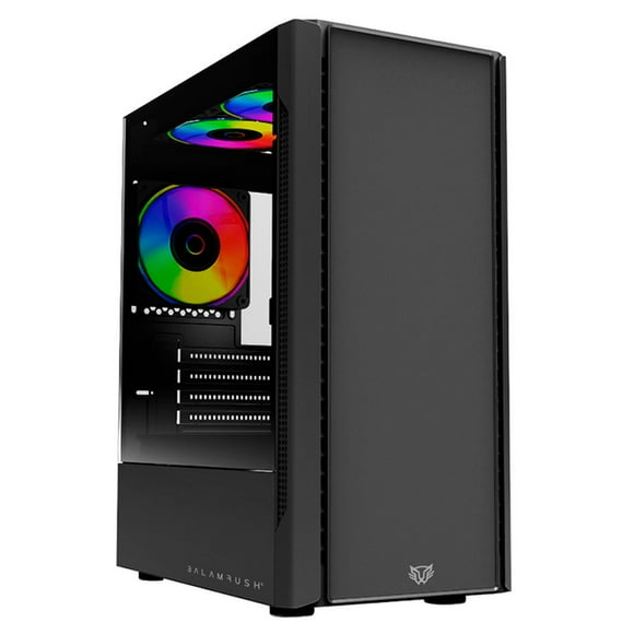 Gabinete Gamer Balam Rush NYX GI730 Micro ATX Mini Torre 3 Fan Cristal Templado RGB Negro BR-936095