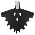 thumbnail image 6 of Yuncity Kids Halloween Cape Ghost Print Hooded Sleeveless Cloak Lightweight Casual Cozy Loose Fit Fall Winter Poncho Holiday Party Outfit Black, 6 of 6