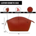 thumbnail image 2 of ili New York Genuine Leather Cosmetic Pouch - RFID Blocking, Leather Makeup Bag for Purse with Top Zip Closure & Interior Zip Pocket, Perfect as a Compact and Stylish Travel Cosmetic Bag C87, 2 of 2