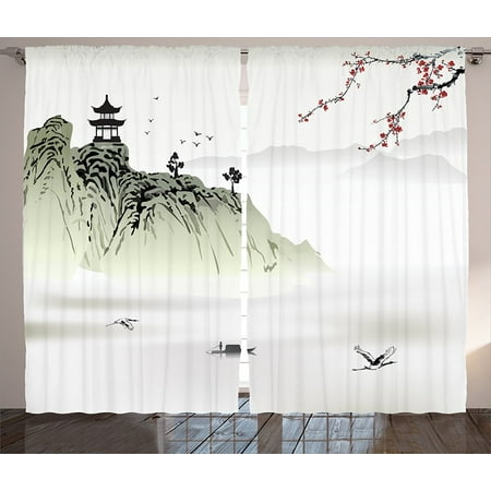 Asian Decor Collection Chinese Landscape Painting With The Temple