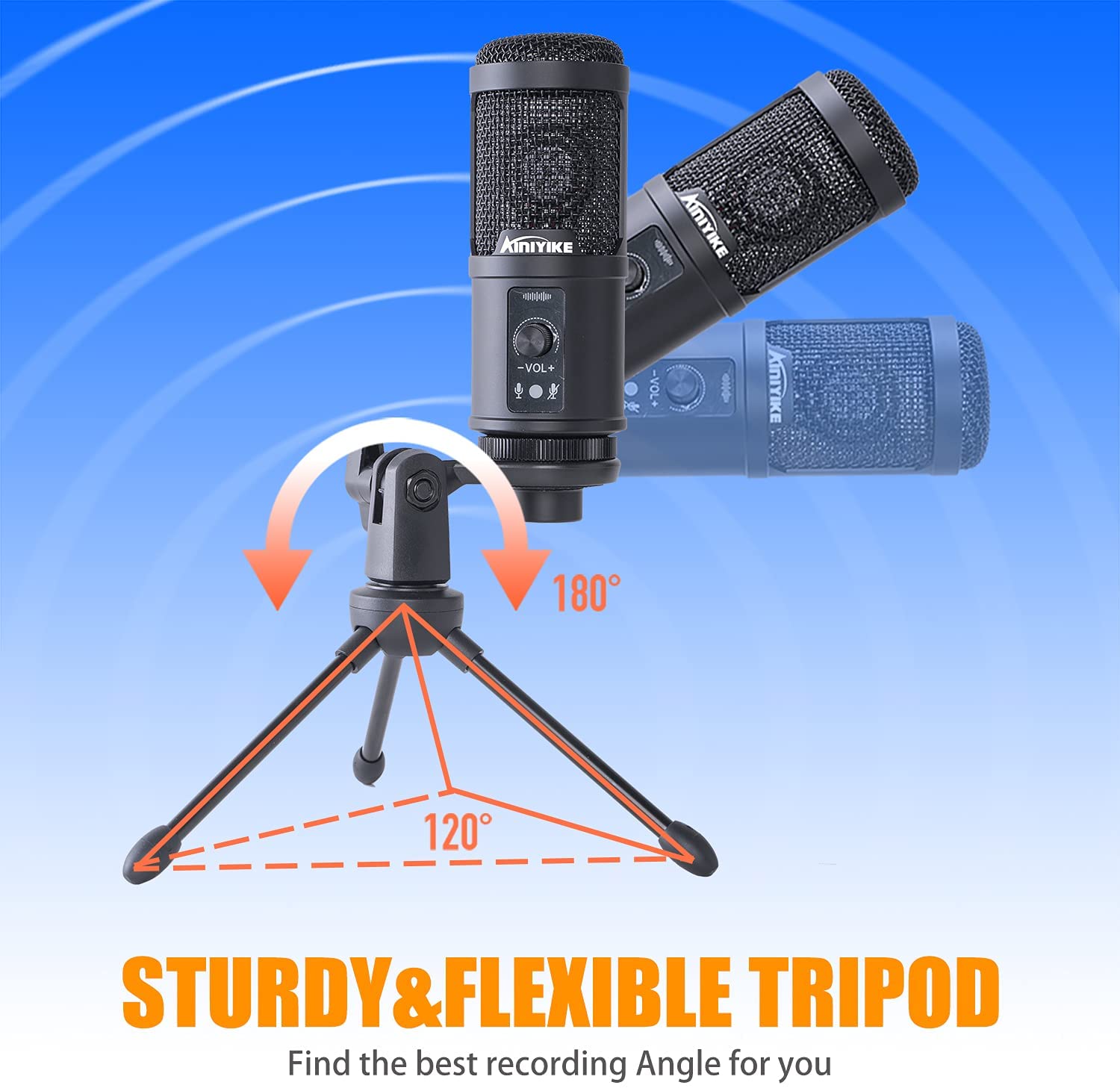 USB Microphone,192Khz/24Bit Podcast PC 