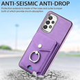thumbnail image 2 of For Samsung Galaxy A23 Electroplating Skin-feel Leather Ring Card Wallet Phone Case(black), 2 of 5