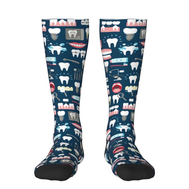 Balery Dental Calcetines novedosos Calcetines deportivos Calcetines hasta la rodilla Calcetines de algodón Calcetines originales y geniales