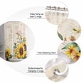 thumbnail image 3 of Pastoral Sunflower Shower Curtain, 36" x 72", Wildflowers Country Retro Letter Background Waterproof Bathroom Curtain Washable Shower Curtain Set with 12 Hooks, 3 of 6