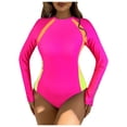 thumbnail image 1 of Swimwear Rash Guard Surf Set for Women Long Sleeve Zipper Patchwork Sunscreen Wetsuit - Swimwear with Sun and Comfort, 1 of 8