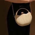 thumbnail image 7 of Evening Bag Clutch Purses Pleated Round Hard shell Crossbody Handbag with Chain Strap for Women Wedding Party Formal, 7 of 7