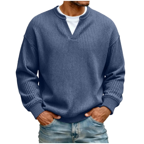 Camisetas de Manga Larga Casual Cuello en V Falso Dos Piezas Transpirable Top de Verano, Camiseta Ligera para el Uso Diario