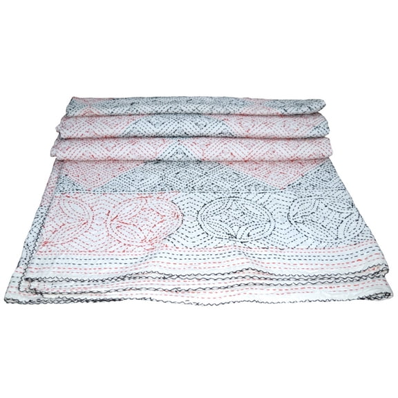 Indian Vintage Kantha Quilt Heavy Embroidery Cotton Kantha Throw Kantha Blanket Handmade Quilt Double Size Kantha Bedspread Multi stitching