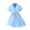 Sky Blue, variant on Glisme Summer Dress For Girls Puff Sleeve Lace Up Fashion Sundress With Belt Comfort Fit Little Girl Princess Dress Size 2-3 Years,Black