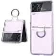 thumbnail image 1 of For Samsung Galaxy Z Flip 3 Clear Case With Ring Holder, [upgraded] Slim Thin Crystal Hard Pc Shockproof Protective Phone Cover For Flip3 5g 2021, 1 of 4