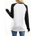 thumbnail image 6 of XUNKUSGA Womens Long Sleeve Shirts Fashion Casual Raglan Sleeve Plaid Women's Tops Trendy Lightweight Loose Tunic Outfits Clothes Classic Crewneck Basic Tees S-9XL White, 6 of 7