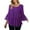 Purple, variant on Ltctricy Women's Tunic Tops Sparkly 3/4 Bell Sleeve Crewneck Ruffle Hem Layered Glitter Mesh T Shirts Dressy Casual Party Blouses(Purple,X-Large)