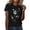 Black, variant on T Shirts For Women Dandelion Print Pattern Round Neck Short Sleeve Tshirt Funny T Shirts For Women Size M
