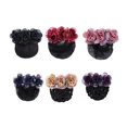 thumbnail image 4 of CSChome Bun Snood Hair Net Bun Snood Flower Faux Crystal Hollow Out Elastic Non-Slip Bun Net Snood Gift Mom Hair Clip Attendant Nurses Hair Accessorie Lady, 4 of 7