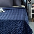thumbnail image 5 of Posh Iniko 48"x72" Quilted Mink Velvet Blanket in Navy Blue (15 lbs), 5 of 9