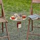 thumbnail image 2 of Mesa de vino al aire libre con mini picnic de madera con tapa redonda plegable, 2 of 3