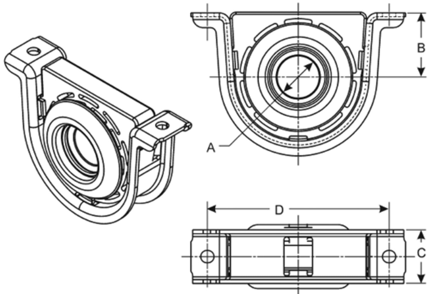 Spicer 210207-1X Drive Shaft Center Support Bearing