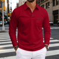 thumbnail image 4 of Oazcsf Men's Polo Shirts Long Sleeve Button Shirts Collared Casual Fashion T-Shirts Slim Fit Summer Classic Golf Shirts with Pocket, 4 of 5