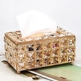 thumbnail image 2 of Caja de pañuelos de cristal europea, sencilla, para mesa de centro de sala de estar, caja de almacenamiento de escritorio, caja de papel para servilletas, 2 of 5