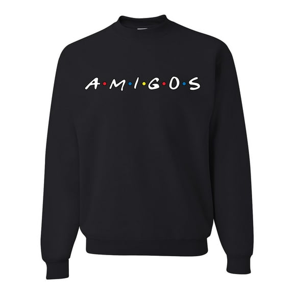 Friends Amigos Parody Pop Unisex Crewneck Graphic Sweatshirt, Black, Small