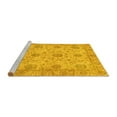 thumbnail image 2 of Ahgly Company Machine Washable Indoor Round Oriental Yellow Traditional Area Rugs, 5' Round, 2 of 4