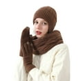 thumbnail image 3 of Ahabrexf Hats for Woman,Winter Double Velvet Padded Warm Wool Hat Scarf Gloves Three Pc Set, 3 of 3