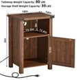 thumbnail image 2 of Joaxswe 18" Farmhouse Nightstand with Charging Station Set of 2, Open Shelf Bedside Table for Bedroom, Brown, 2 of 8