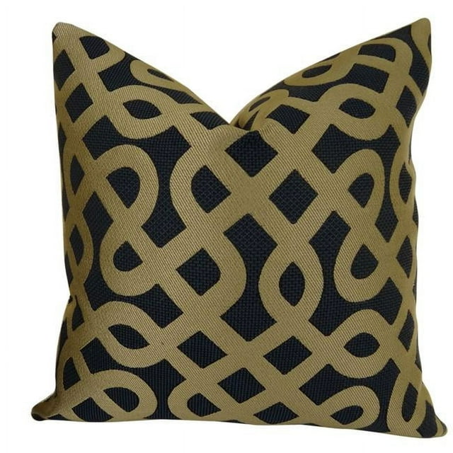 Plutus Coussin Graphique Labyrinthe Fait Main, (18 Pouces x 18 Pouces)