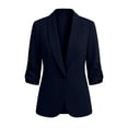 thumbnail image 6 of JOANKDMI Casual Open Front Blazers for Women Ruched 3/4 Sleeve Lapel Cardigan Tops Lightweight Business Office Work Jackets Outerwear Everyday Wear Basic Suits, 6 of 9