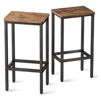 Bar Stools Set of 2, Counter Height 25.6", Kitchen Stools with Footrest, Industrial Vintage Footstools for Home, Restaurant, Bistro