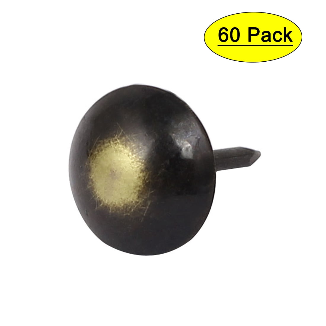 Uxcell 25-Pack Black Metal Thumb Tacks - 19x15mm Decorative Push Pins For Cork Boards & Furniture