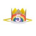 thumbnail image 6 of FYMNSI Watermelon Kids Boy 5th Fifth Birthday Cake Smash Outfit Rainbow Five Years Old Party Photo Shooting Props Cotton Short Sleeve T-shirt Y-back Suspenders Denim Shorts Mini Crown Hat 4pcs Set, 6 of 7