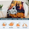 thumbnail image 3 of Halloween Throw Blanket Orange Pumpkin Ghost Throw Blanket Spooky Decor Lightweight Plush Soft Flannel Blanket and Throw Blanket Sofa Bed Blanket 60x80, 3 of 4
