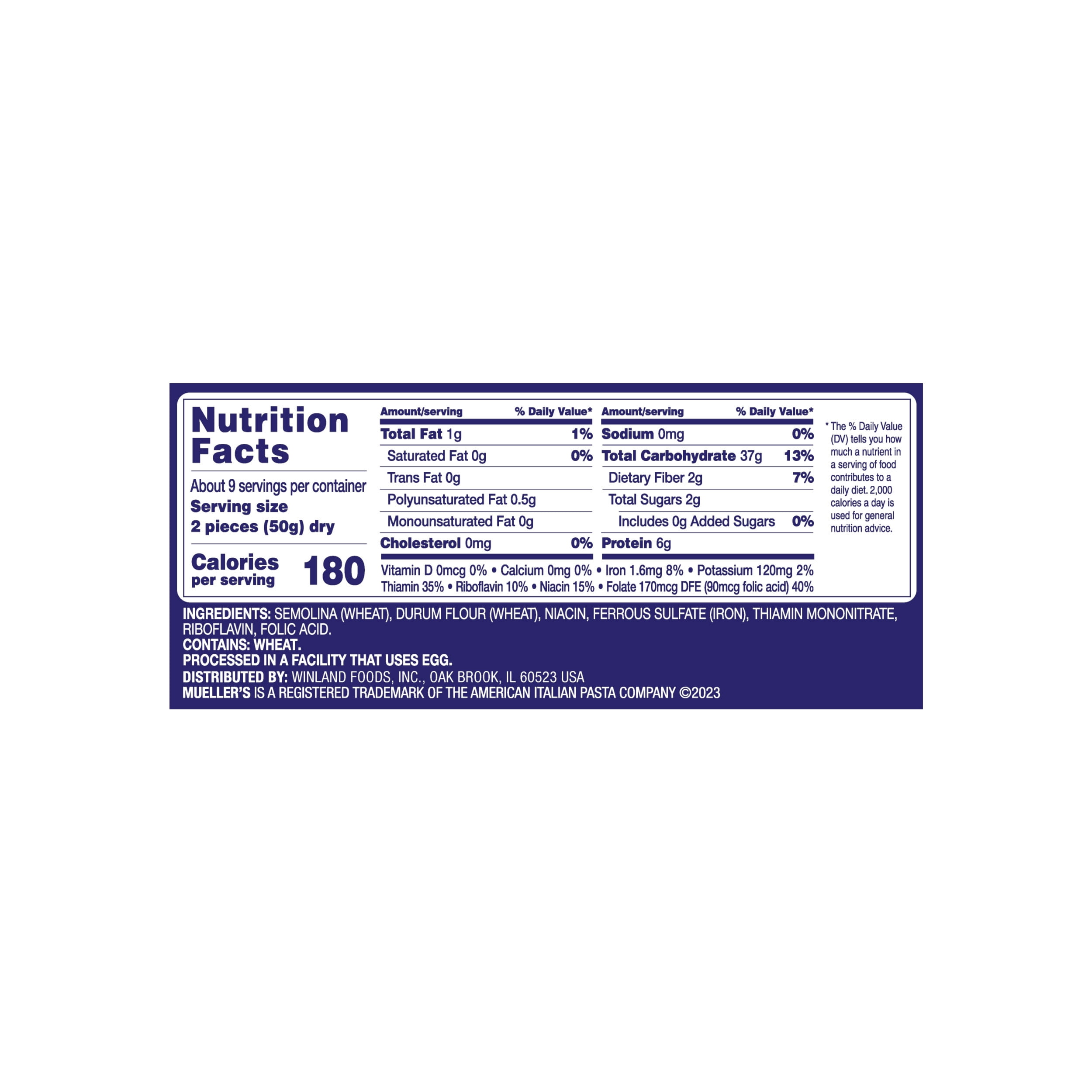 (3 pack) Mueller's Sodium-Free, Cholesterol-Free Lasagna Pasta, 16 oz (Shelf-Stable)