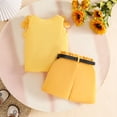 thumbnail image 5 of Ulitacool Clothes For Girls Summer Sleeveless Floral Vest T Shirt Tops Shorts Cute Crewneck Outfits 9-12 Months Yellow, 5 of 5