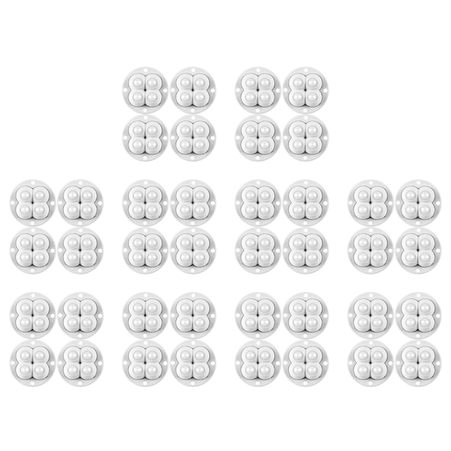 4 poleas para muebles y botes basura - mini ruedas giratorias autoadhesivas - ruedas giratorias - rotación 360 grados (B) Perlas pegamento 4 piezas blancas