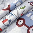 thumbnail image 2 of Kids Curtains Cartoon Car and Bus Room Darkening Curtain Grommet Top,52x84in,one pair, 2 of 4