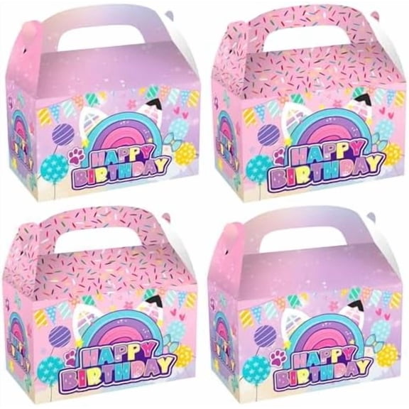 Cartoon Cat Party Candy Bags 16pcs Dollhouse Theme Goodie Gift Boxes for Kids Birthday Party Decorations Favors Supplies$$Home Decor, Kitchen, & Other