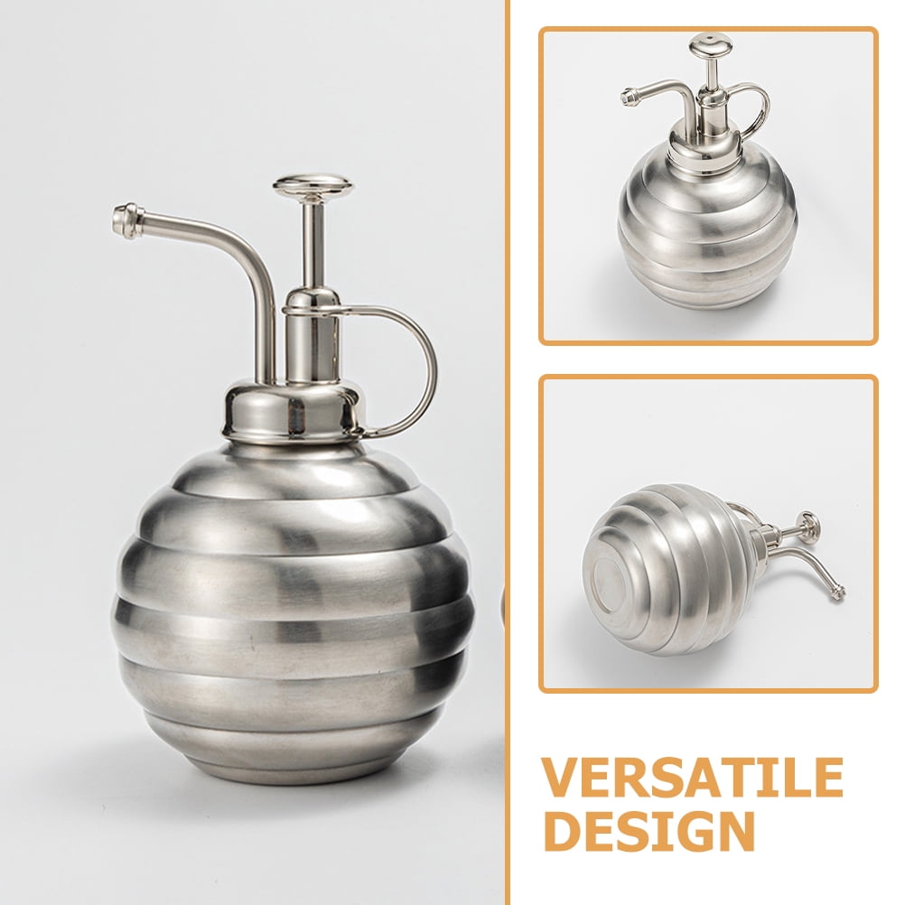 OUNONA Stainless Steel Watering Can with Fine Mist Spray for Indoor and Outdoor Plants, Flowers, and Vegetables