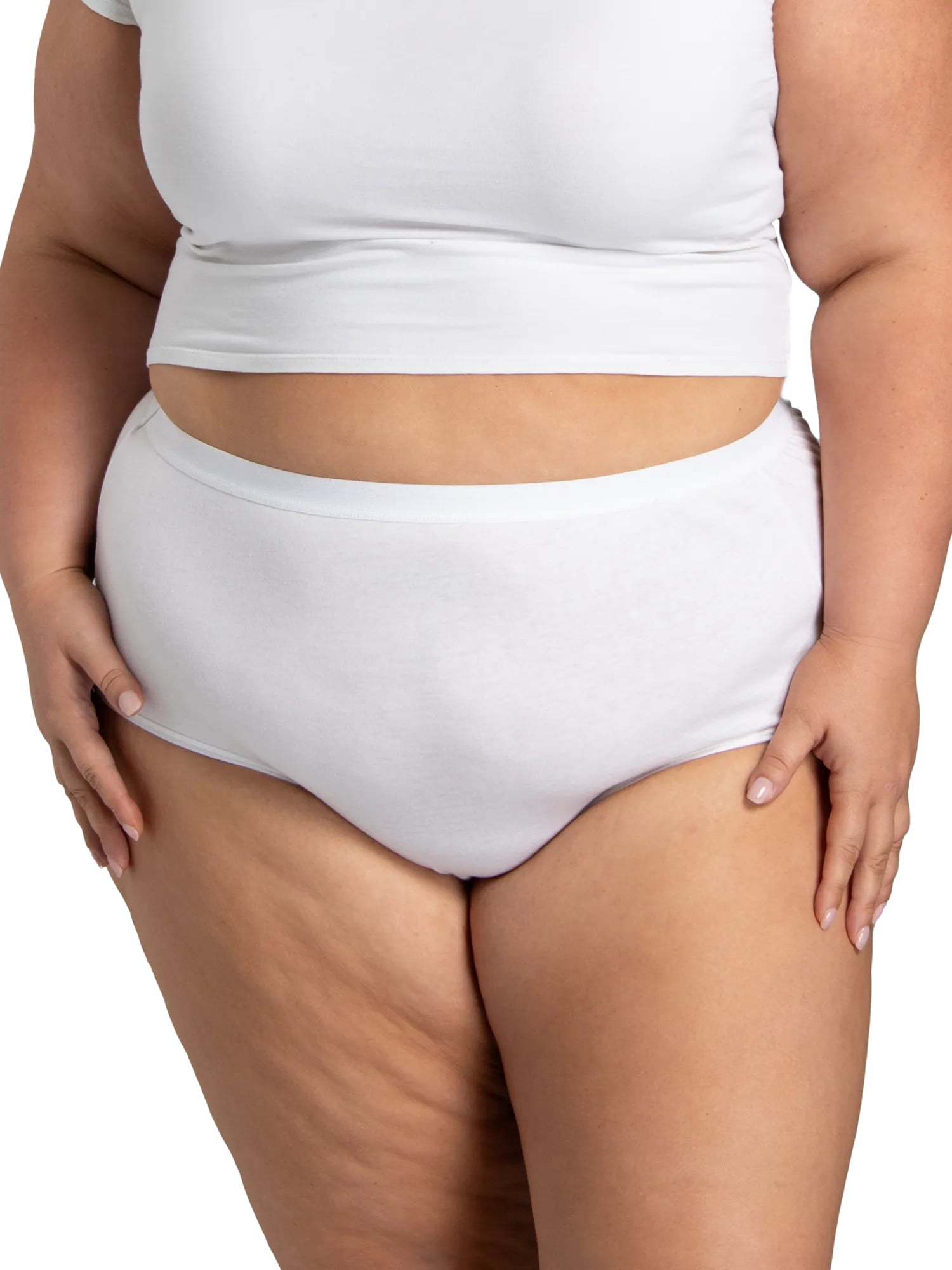 Fit for Me by Fruit of the Loom Women's Plus Size Cotton Brief Underwear, 10-Pack