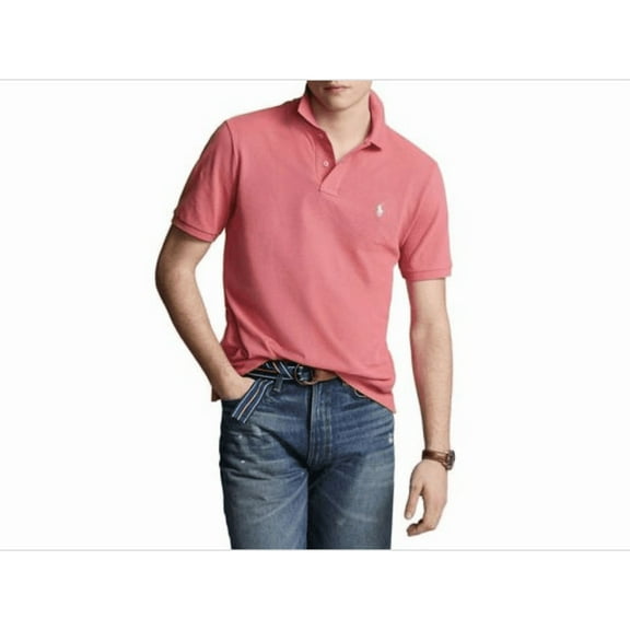 Polo Ralph Lauren | Men's Custom Slim Fit Mesh Polo, Pink, Size Large