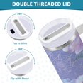 thumbnail image 5 of 40 oz Tumbler With Handle Stainless Steel Insulated Tumbler With Lid for Car Cup Holder Light Purple Peony, 5 of 9