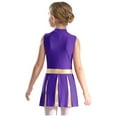 thumbnail image 3 of TiaoBug Girls Cheer Leader Uniform Schoolgirl Dance Dress Stage Performance Cheerleading Outfit Purple 6, 3 of 7