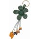 thumbnail image 1 of Llavero de flores de cuero genuino con diseño bohemio, borla floral verde oscuro, llaveros de aleación, dijes, colgantes, accesorios para llaveros., 1 of 9