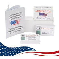 US Civics Test Flash Cards Bilingual Booklet Combo Set: US Citizenship Flash Cards 2025, USCIS Naturalization Test Prep Kit - Ciudadania Americana 2025 IngléS Y EspañOl