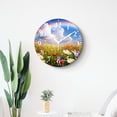 thumbnail image 4 of 14 Inch Wall Clock Battery Operated Silent Clock Decorative for Office, Kitchen, Outdoor, Living Room，Poppy Flower Meadow with Poppies and Rainbow Reflection Creative, 4 of 4