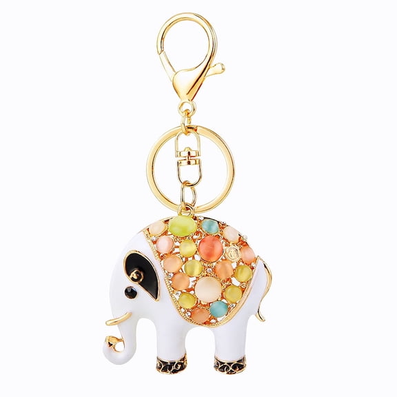Gem Elephant Keychains For Women Girls Rhinestone Crystal Key Chain For Car Keys Purse Charms Handbag Backpack