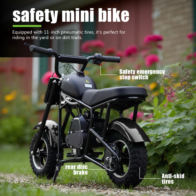 SAY YEAH Dirt Bike,50cc 2-Stroke Mini Bikes for Age 8+,Mini Motor-cycle with 20 MPH Max Speed,180 lbs Max Load,Black
